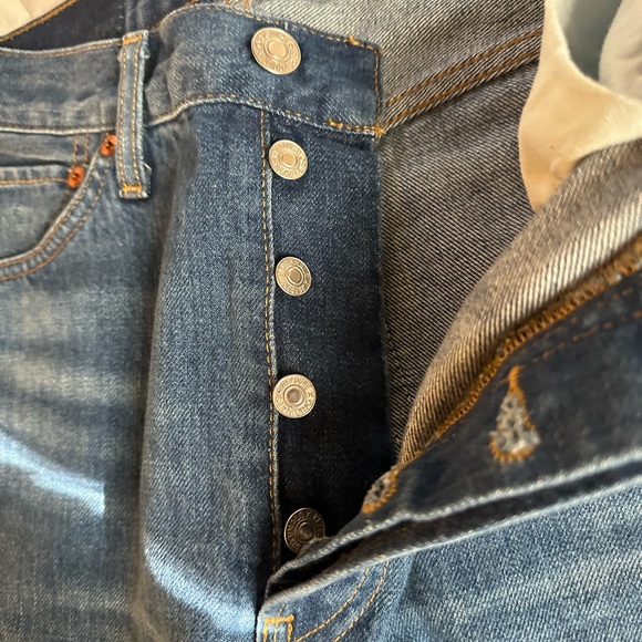 RE/DONE midwash distressed 90s high rise loose fitting straight leg jeans - Picture 6 of 10